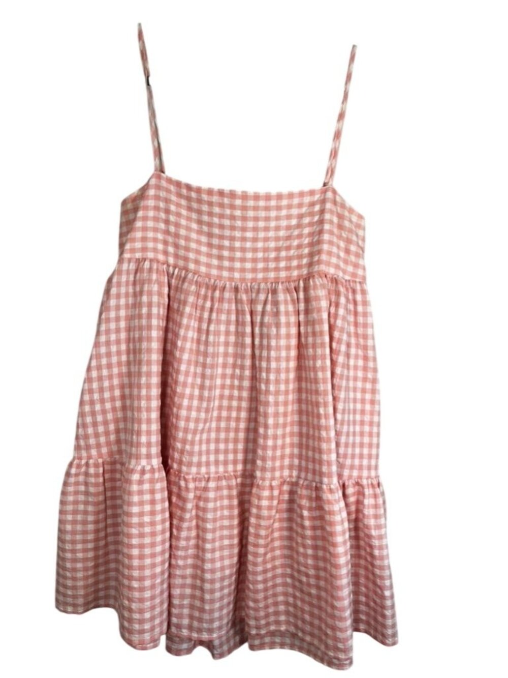Colorful Babydoll Gingham Tank Dress‎ 6 Preppy Plaid Festival Western Flowy Chic